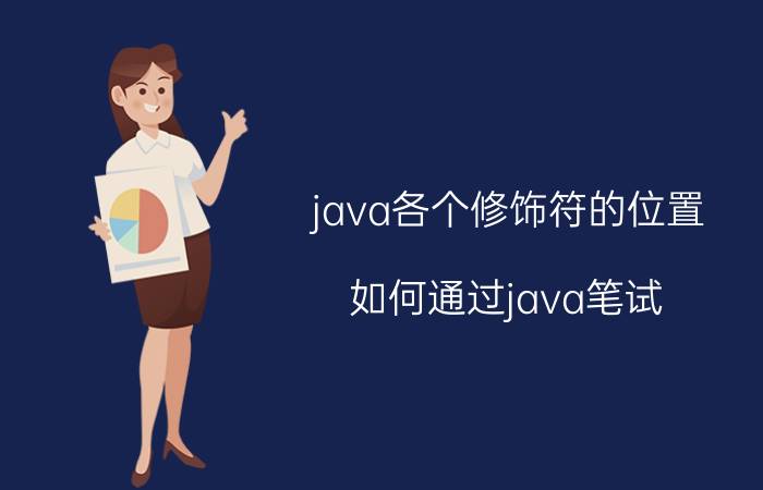 java各个修饰符的位置 如何通过java笔试？